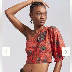 Farm Rio One Shoulder Crop Top